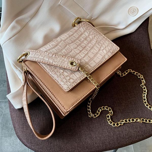 

каменный узор площадь crossbody мешок 2020 мода нового качества кожи pu женщин дизайнера сумочка цепи плеча сумка