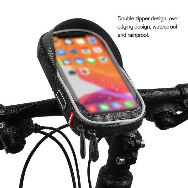 

west biking tpu motorcycle handlebar mount bag bike rack waterproof mobile phone holder stand cycling accessories