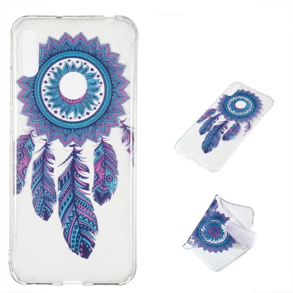 

blue wind chime pattern highly transparent tpu protective case for huawei y6 pro