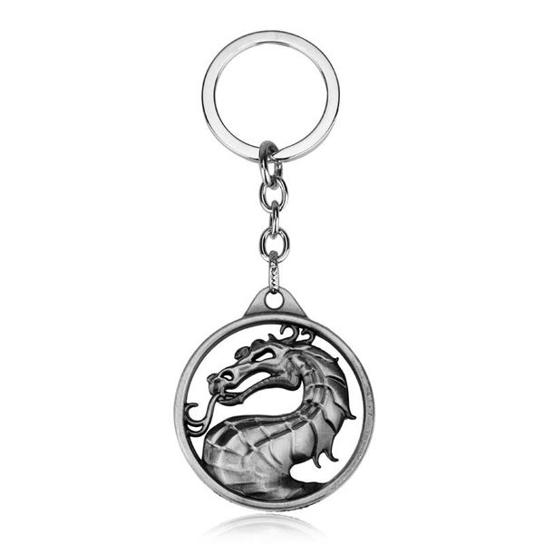 

keychains gragon game mortal kombat keychain metal key rings for gift chaveiro jewelry cars smart boy accessories, Silver