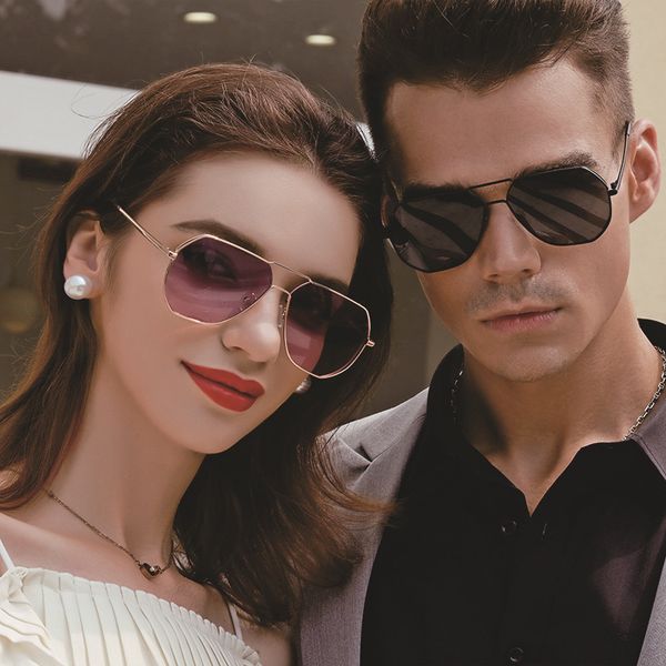 

2020 new polarizing sunglasses men's 8038 polygon colorful sunglasses trendy driver driving sunglasses, White;black