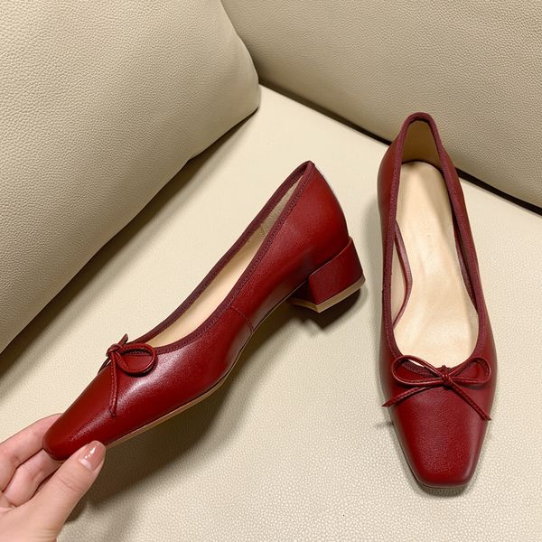 

female pumps 2021 22-25 in solid fashion simplicity leather+ lambskin sewing women's bow-knot shoes 8xjg, Black