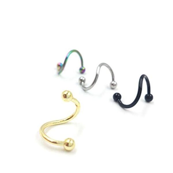 

fashion punk 316l stainless steel eyebrow navel nail nose ear stud lip ring screw-back s type multipurpose b sqcxkw dh_seller2010, Black