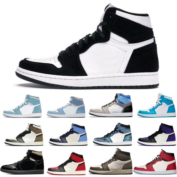 

brand new 1s man's basketball shoes turbo green hyper royal unc dark mocha obsidian tie dye court purple bred toe cactus jack chicago t
