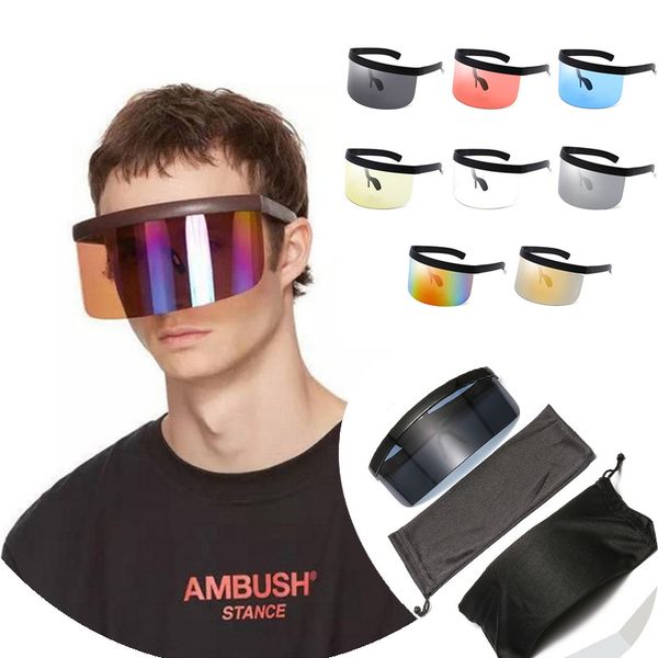 

newfashion protector cycling anti-uv sunglasses half face shield oversized visor wrap large mirror sun guard glasses