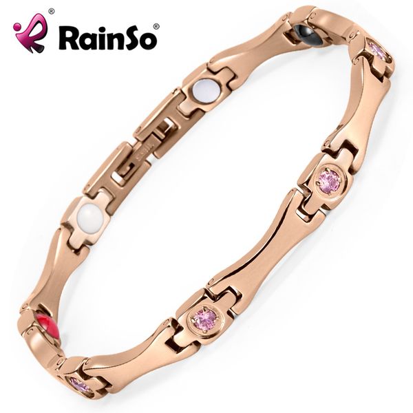

rainso elegant exquisite crystal bracelets for lady bio energy magnetic bracelet trendy healthy jewelry for girlfriend gift 200925, Black