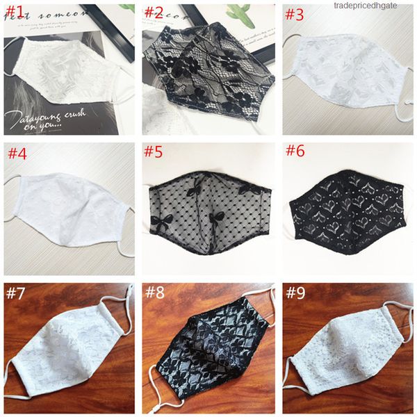 

double women summer face mask ornament lace fashion layers covers protective anti dust cot hqmg