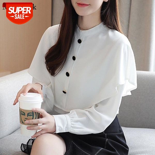 

autumn new fashion long sleeve white shirt women casual loose plus size blouse women office lady elegant blouse womens 10518 #b02x