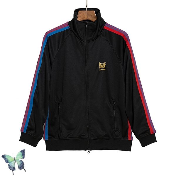 

2021 new knitted butterfly sweatshirt awge color side splicing sweatshirts men women zipper coat hmf3, Black;brown