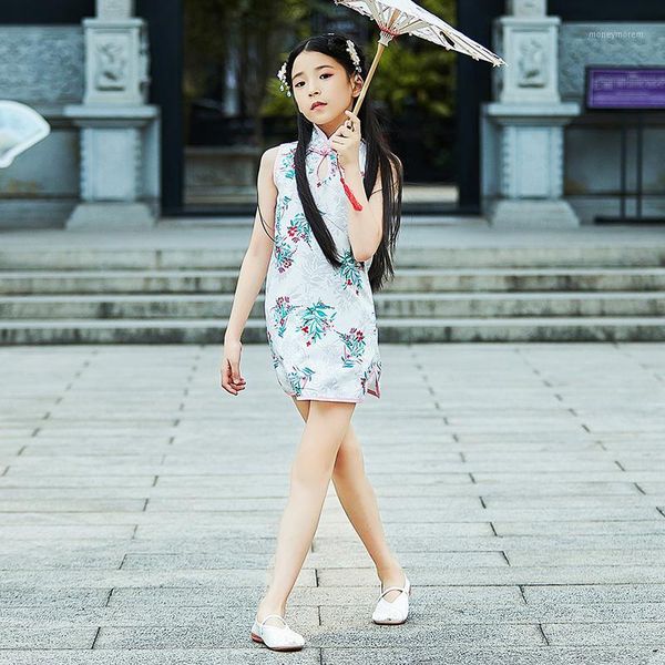 

girls hanfu dress chinese style summer cheongsam children tang suit chinese ancient and traditional folk dance costume dql13981, Black;red