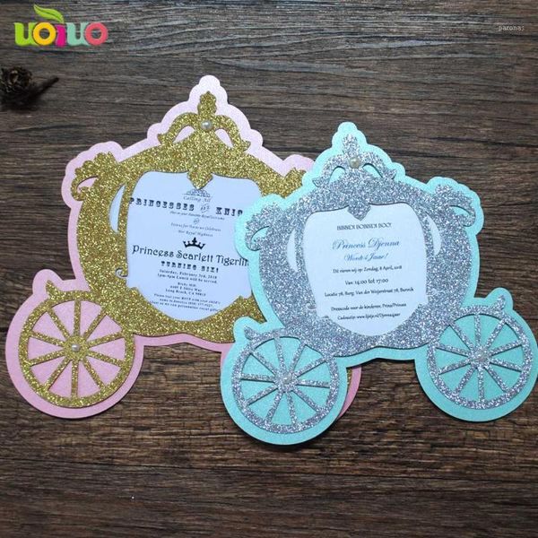 

greeting cards 2021 sell lovely fancy baby birthday invitation card laser cut paper fairy tale carriage christening and baptism invitations1