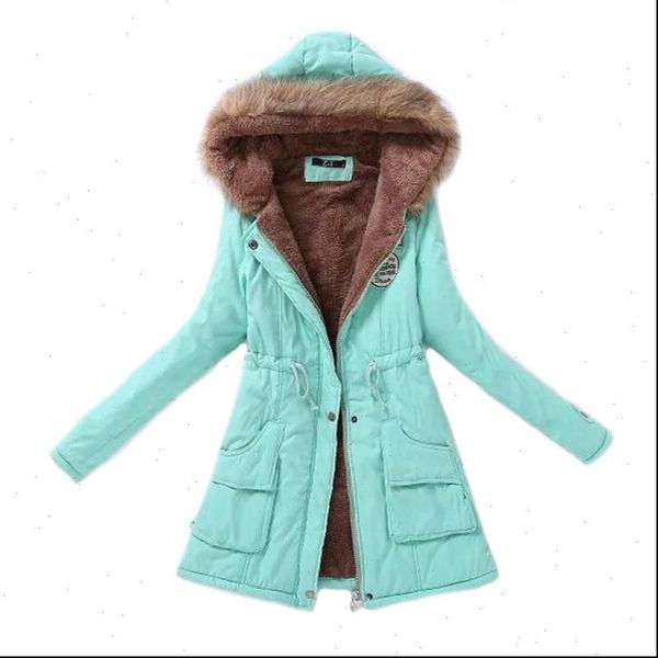 

women parka fashion autumn winter warm jackets women fur collar coats long parkas hoodies office lady cotton plus size, Black;brown