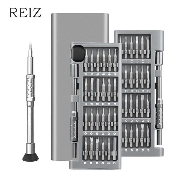 

reiz precision screwdriver 49 in 1 set magnetic torx hex bits with adjustable handle screw driver kit phone pc repair hand tools