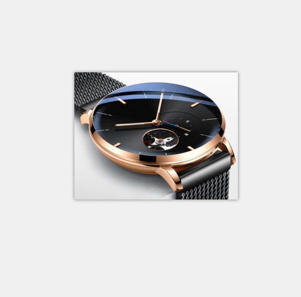 

men's mechanical watch full automatic hollowed out waterproof fashion sale, Slivery;brown