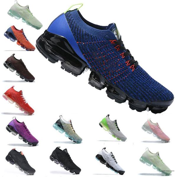 

2.0 fly 3.0 knit casual shoes 2021 cool grey tiger volt purple mens trainers women designer cushion sneakers athletic shoes size 5.5-12 er6v, Black