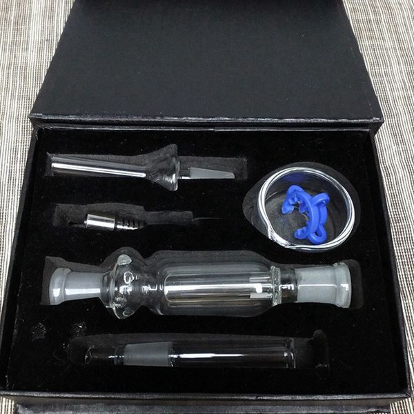 Nave via mare NC Kit di vetro 10mm Giunto in titanio Punte Tubi Chiodo Mini Olio Dab Rigs Nector Collector Accessori per l'acqua di paglia Tubi di fumo NC01