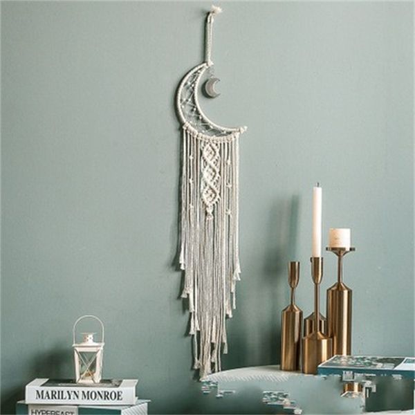 

blanket bohemian chic macrame wall hanging tapestry mandala moon dreamcatcher wall decor boho woven knitted tapestries home deco 138 k2