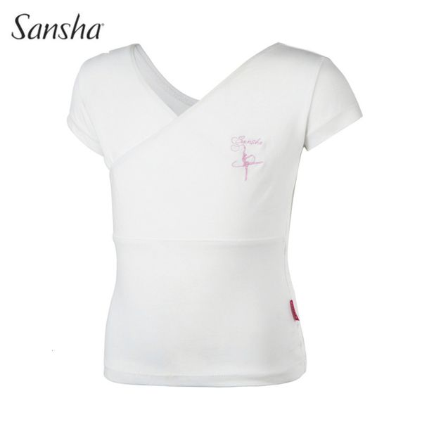 

chest french sansha cross training short sleeve chinese dance figure ballet suit, Gray