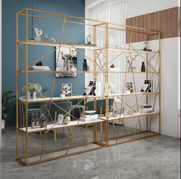 

hooks & rails individuality bookshelf creative iron art shelf floor modeling partition entrance