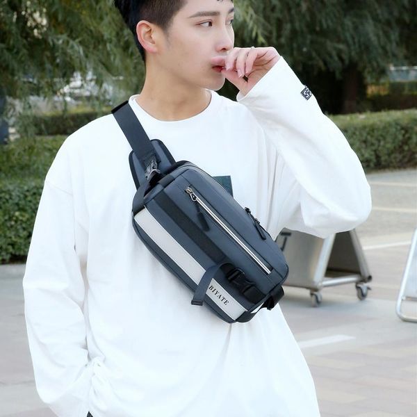 

waist bags waterproof man bag fashion chest pack outdoor sports crossbody casual travel leather male bum belt phone purse