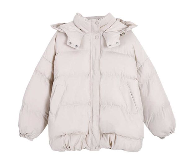 

casual all-match girlfriends loose hooded thick cotton jacket women winter women's cotton jacket short, Black