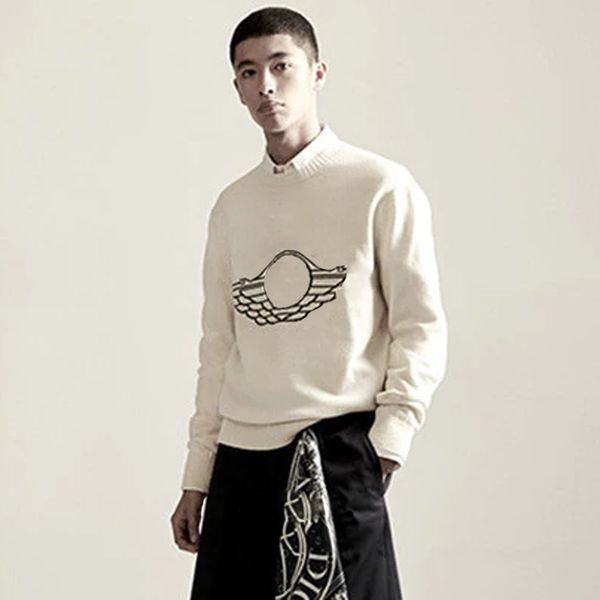 

20ss high end solid color crewneck sweater sweatshirt street men women knitting pullover hoodies autumn winter warm outwear hfymmy050, White;black