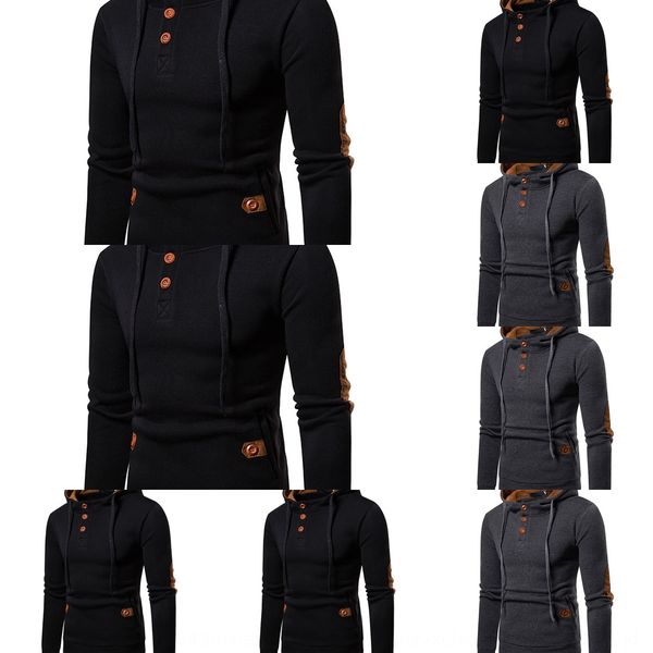 

2020 new men's hoodie large suede color matching 2020 new men's coat hoodie large suede color matching coat 04vkn, Black
