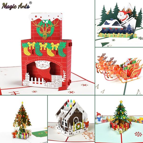 

с рождеством открытки новогодняя елка зима подарков pop up открытки рождественские украшения наклейки лазерная резка новый год открытки yxld