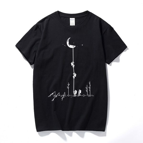 

спорт смешные футболки мужчины летняя мода поднимитесь на луну printed tshirt casual с коротким рукавом o-образным вырезом футболки хлопок т