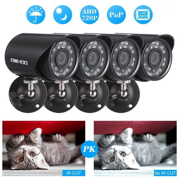 

owsoo 4*720p 1500tvl ahd waterproof cctv camera + 4*60ft surveillance cable support ir-cut night view 24pcs infrared lamps1