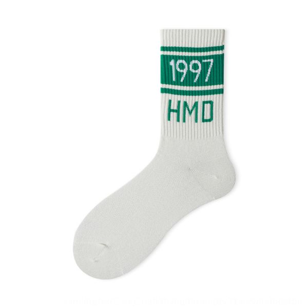 

wo trendy women's fashion brand street mid tube stockings spring and autumn cotton medium medium socks hip hop personalized sports men, Black