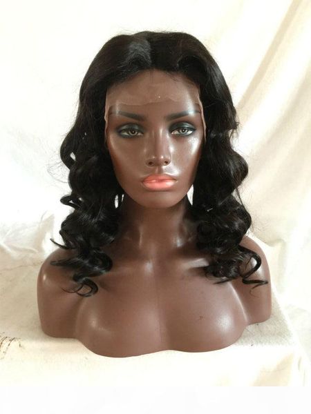 

оптовая 100% необработанные человеческих волос парики для чернокожих женщин бразильский человеческих волос волнистые полный парик шнурка про, Black;brown