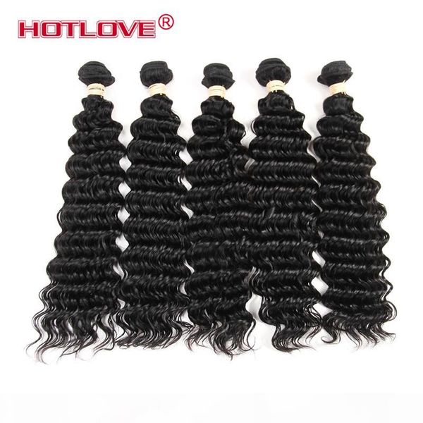 

deep wave indian virgin hair bundles 1 pcs only wholesale price human braiding weaving straight body loose deep wavy natural black