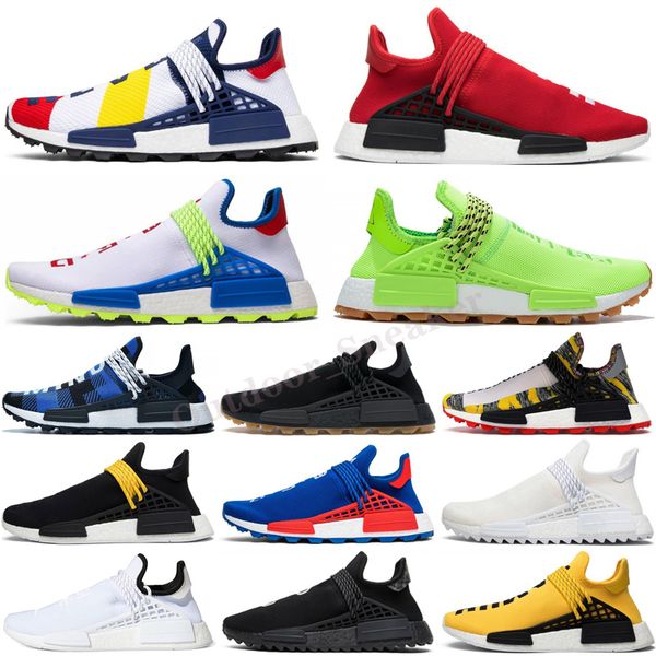 

pharrell sun glow human race men women hu pharrell solar pack red bbc blue plaid run shoes sneakers eur 36-46