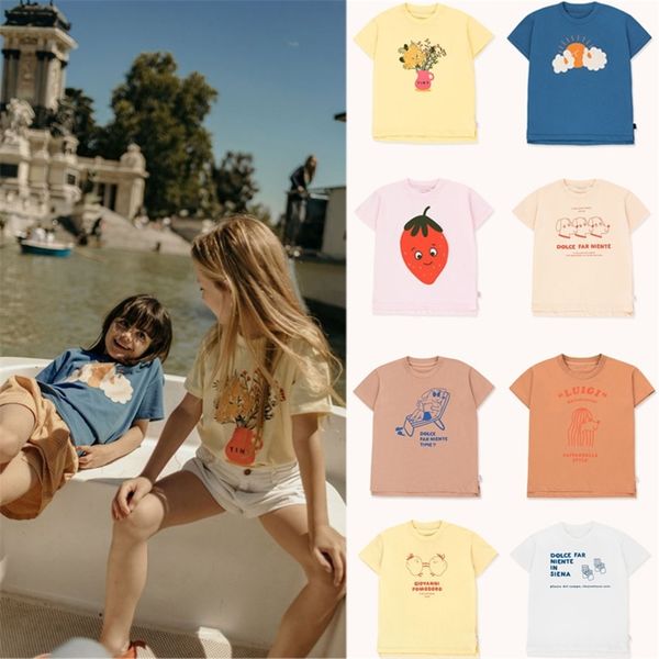 

kids t shirts 2020 brand new spring summer boys girls cartoon print short sleeve t shirts baby child cotton tees clothes y200704, Blue