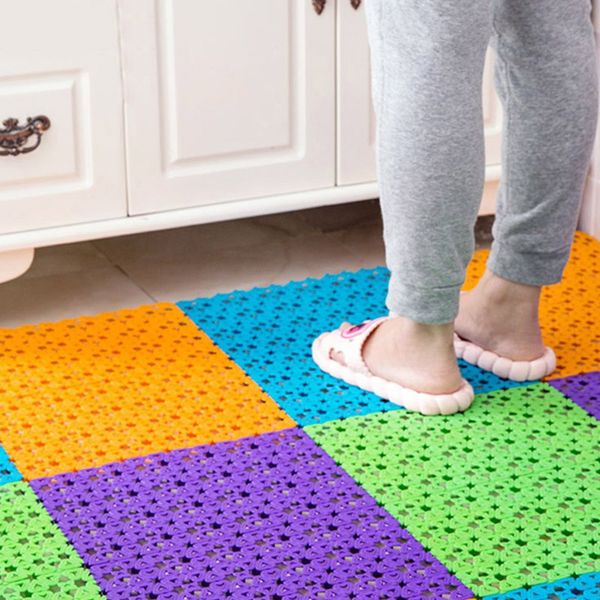 

splicing mat pvc shower floor mat bath massage diy foot pad home kitchen