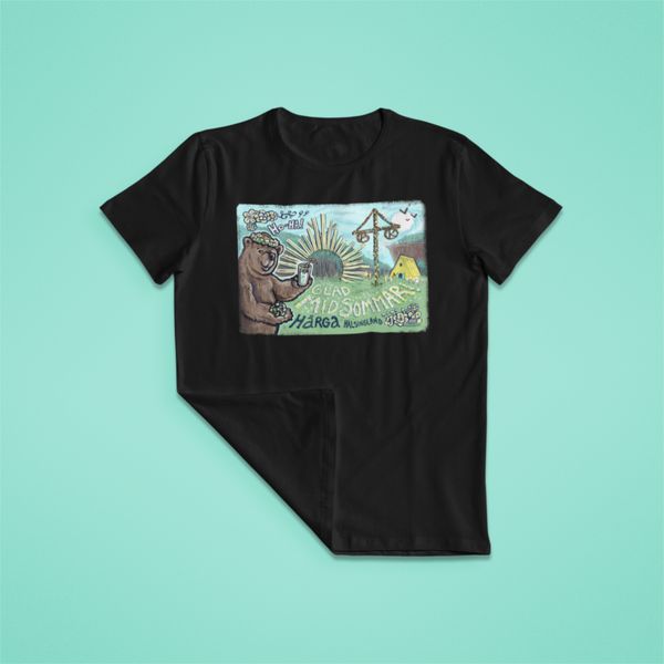 

счастливый midsommar медведь черная футболка m-3xl пользовательские печатных майка спортивная с капюшоном толстовка толстовка