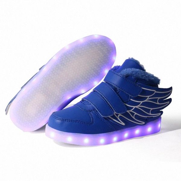 

warm like home 2018 new 25-37 usb charger blue sneakers led children lighting shoes boys girls green warm add cotton sneaker #dl3k