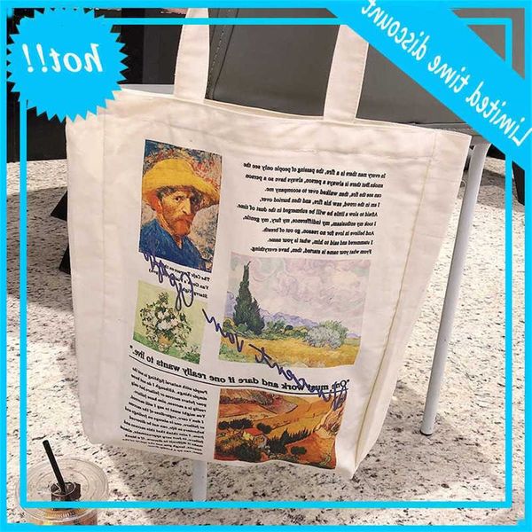 

98101 art self made printed canvas bag