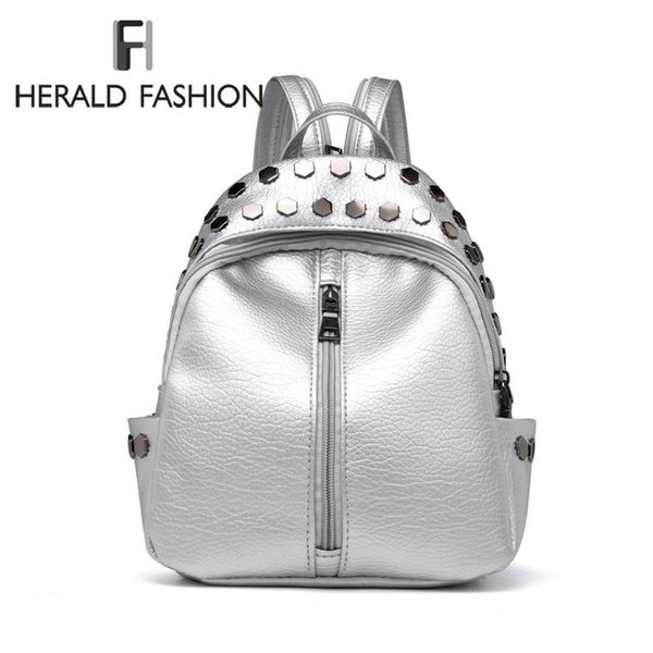 

women leather rivet backpack small pu school bag backpack for teenager girls rucksack vintage shoulder bags mochila feminina bbyzsm