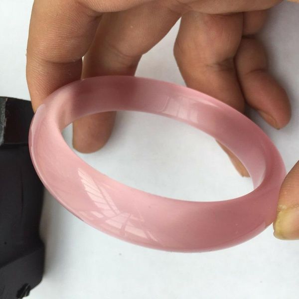 

60-61mm chinese natural pink lavender nephrite jade/ gems bracelet bangle, Black