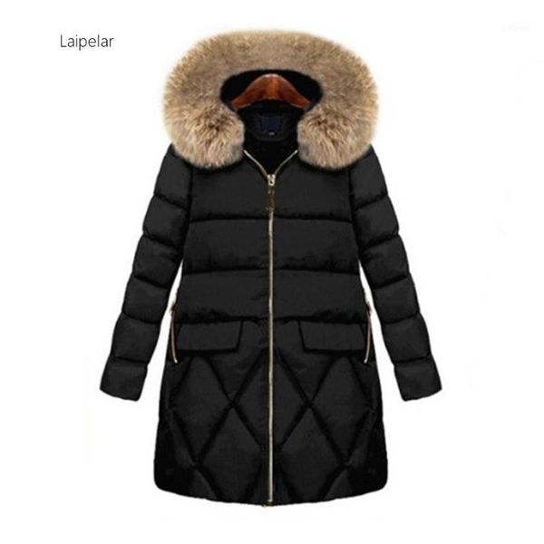 

laipelar new parka winter jacket women parka women 2020 coats hooded ladies coats female thick padded winter female1, Black