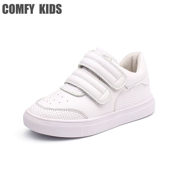 

comfy kids genuine leather 1-9 years old child sneakers shoe for girls boys genuine leather casual sneakers shoes size 21-37 201113, Black;grey