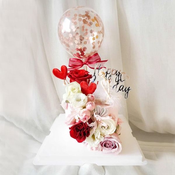 

1kt8r ins with red accessory baked cakecake decoration plug-in cloth hanging beads net cake party brand love baking accessories rnl6o
