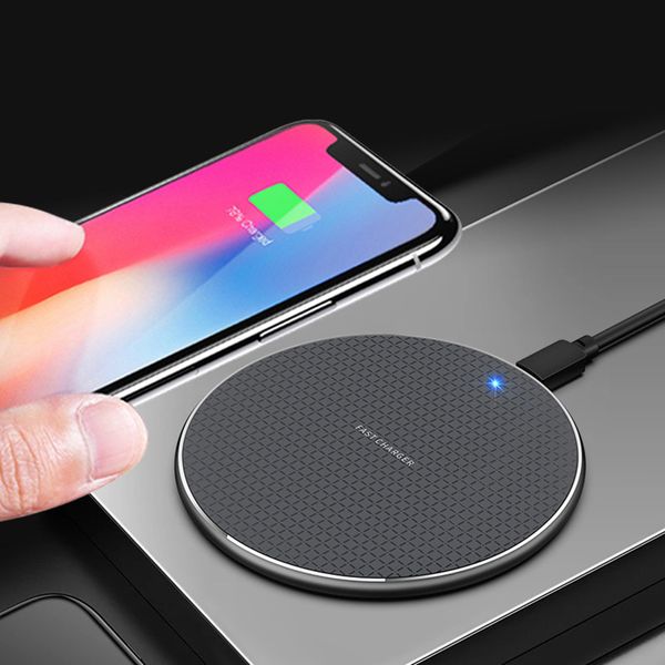 2020 luxo sem fio Carregador Rápido Carregador 5W 10W rápido Qi Charging Pad Compatível para o telefone iphone Samsung Huawei 5G Todos Qi Devices