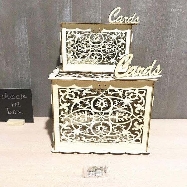 

gift wrap diy wooden mr. lady knot wedding card box money letter sign in greeting bags with handles1