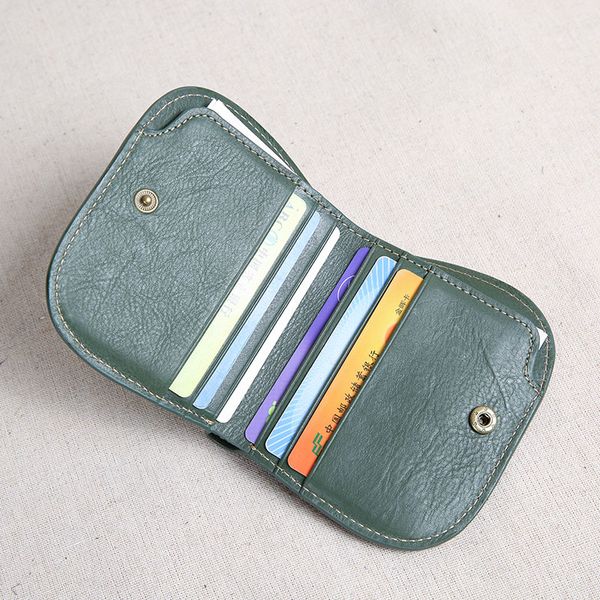 

hbp aetoo leather purse women short slim mini zero wallet buckled cowhide wallet 2022 new, Brown;gray