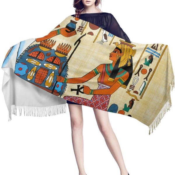 

scarves ancient egyptian cashmere women scarf warm shawl head neck long winter for ladies, Blue;gray