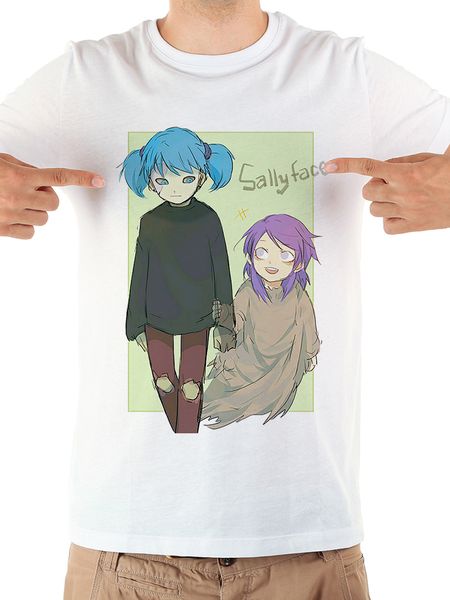 

sally face funny tshirt men summer new white short sleeve casual homme cool t shirt sport hooded sweatshirt hoodie