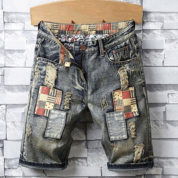 

2020 summer new denim hole jeans stylist fashion mens shorts